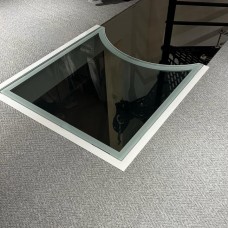 Bespoke Spiral-Radius Glass Floor Panel – London