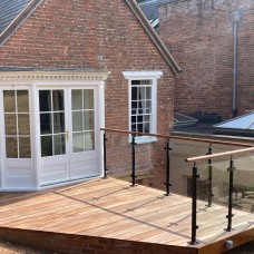 Steel, Glass & Iroko Hardwood Balustrade (Exeter)
