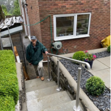 Stainless Steel Garden Step Handrail — Rotherham, South Yorkshire