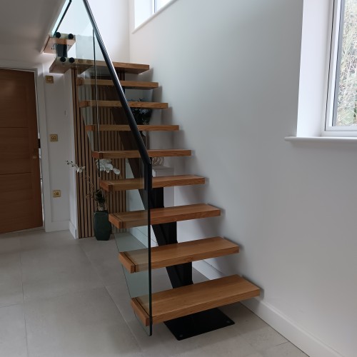 Steel Spine Staircase - InvisiFix Oak