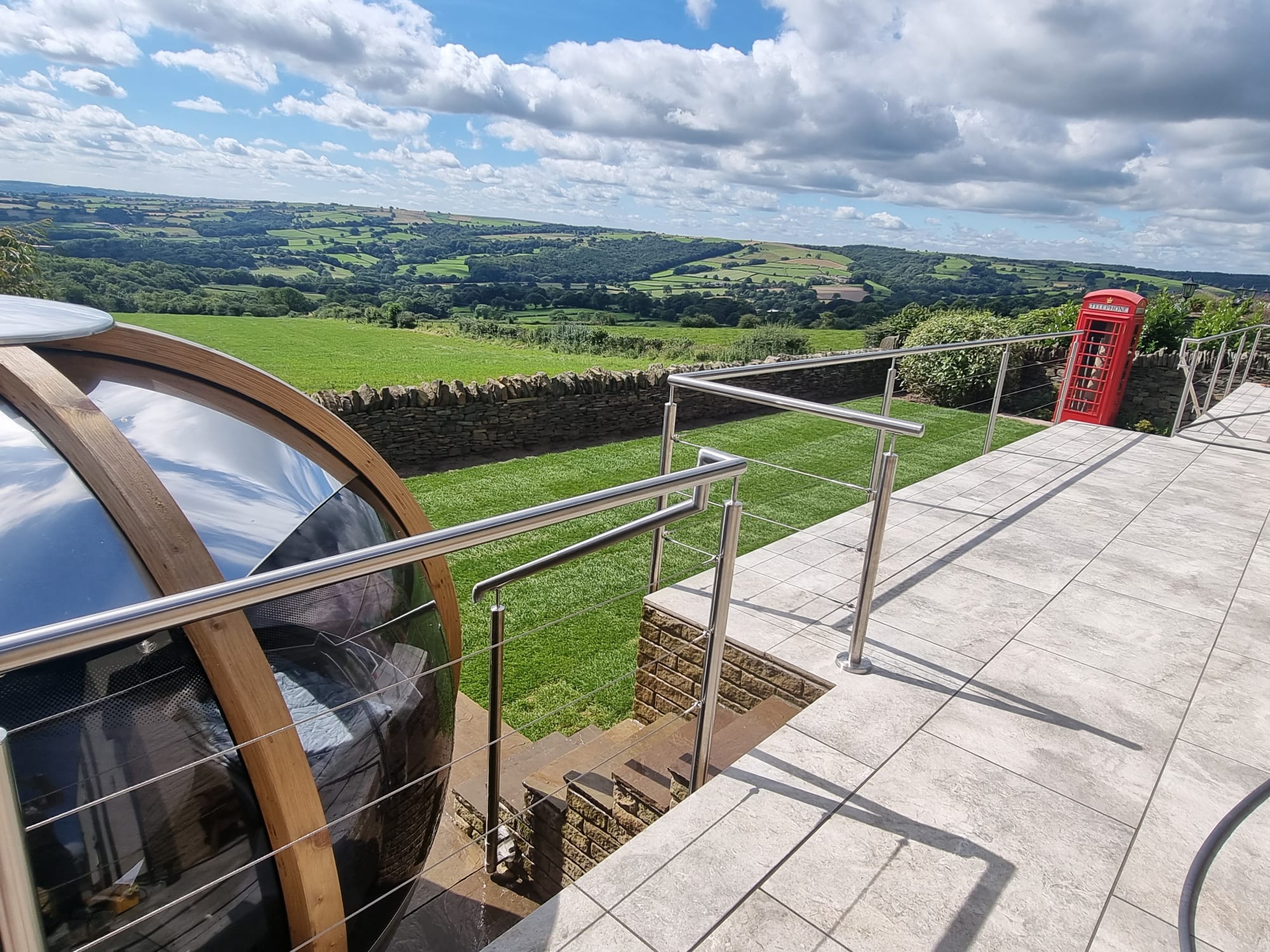stainless steel wire balustrade to patio in dronfield