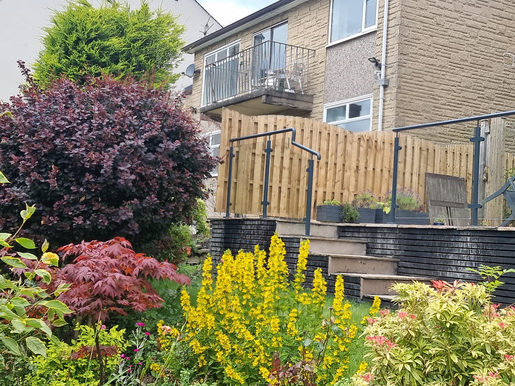 Powdercoated Glass Balustrade Patio Installation