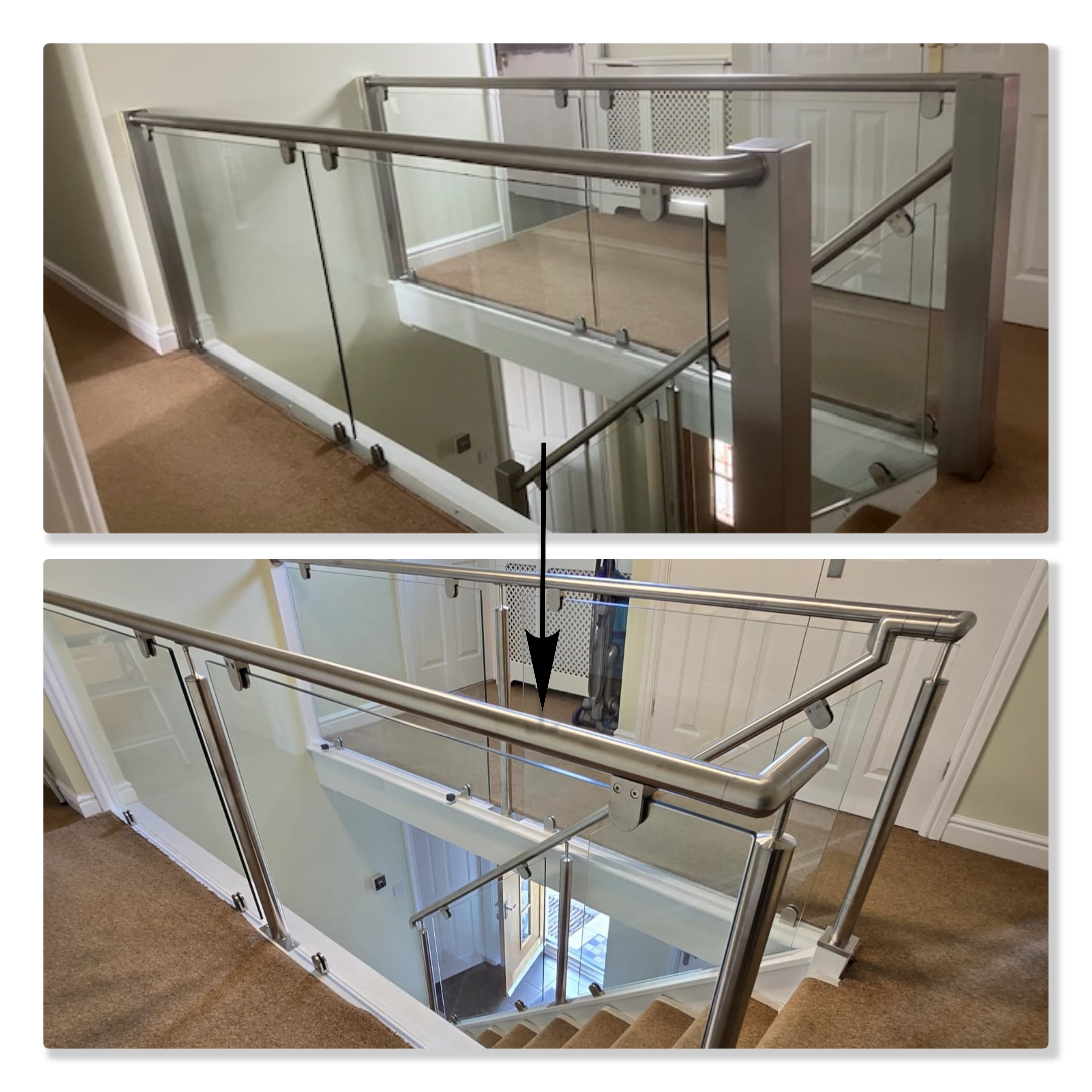 Before and After Glass Balustrade Replacement