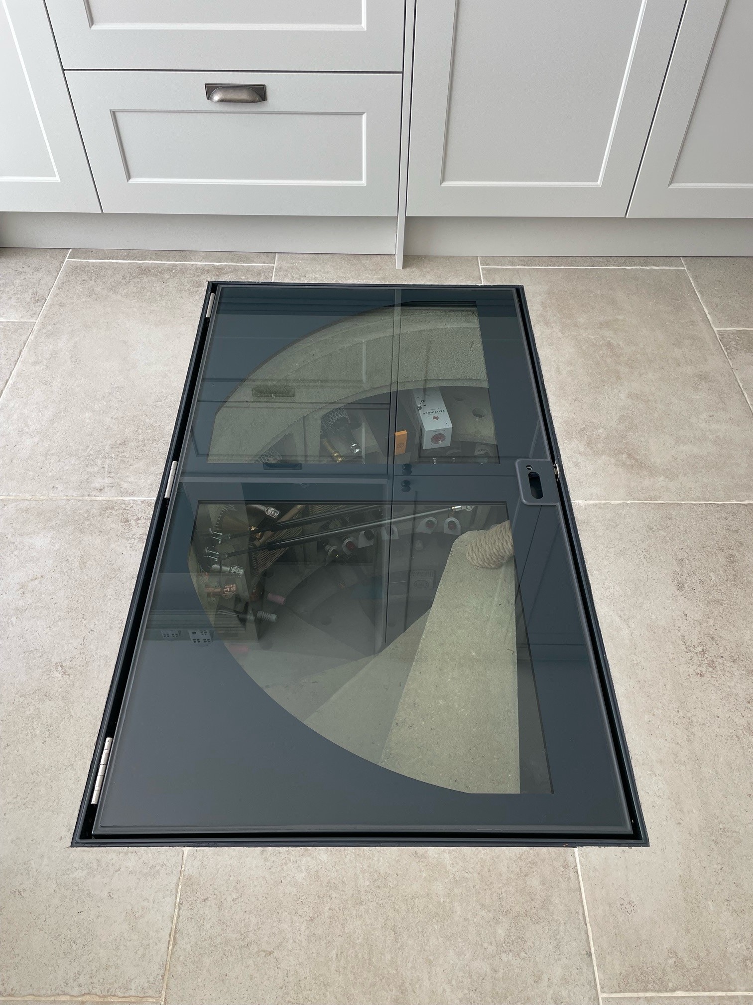 Spiral Wine Cellar Glass Hatch