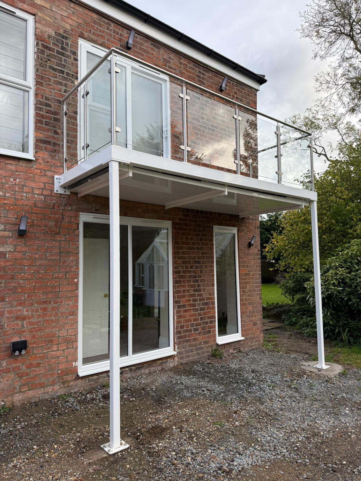 steel walkout balcony first floor balustrade