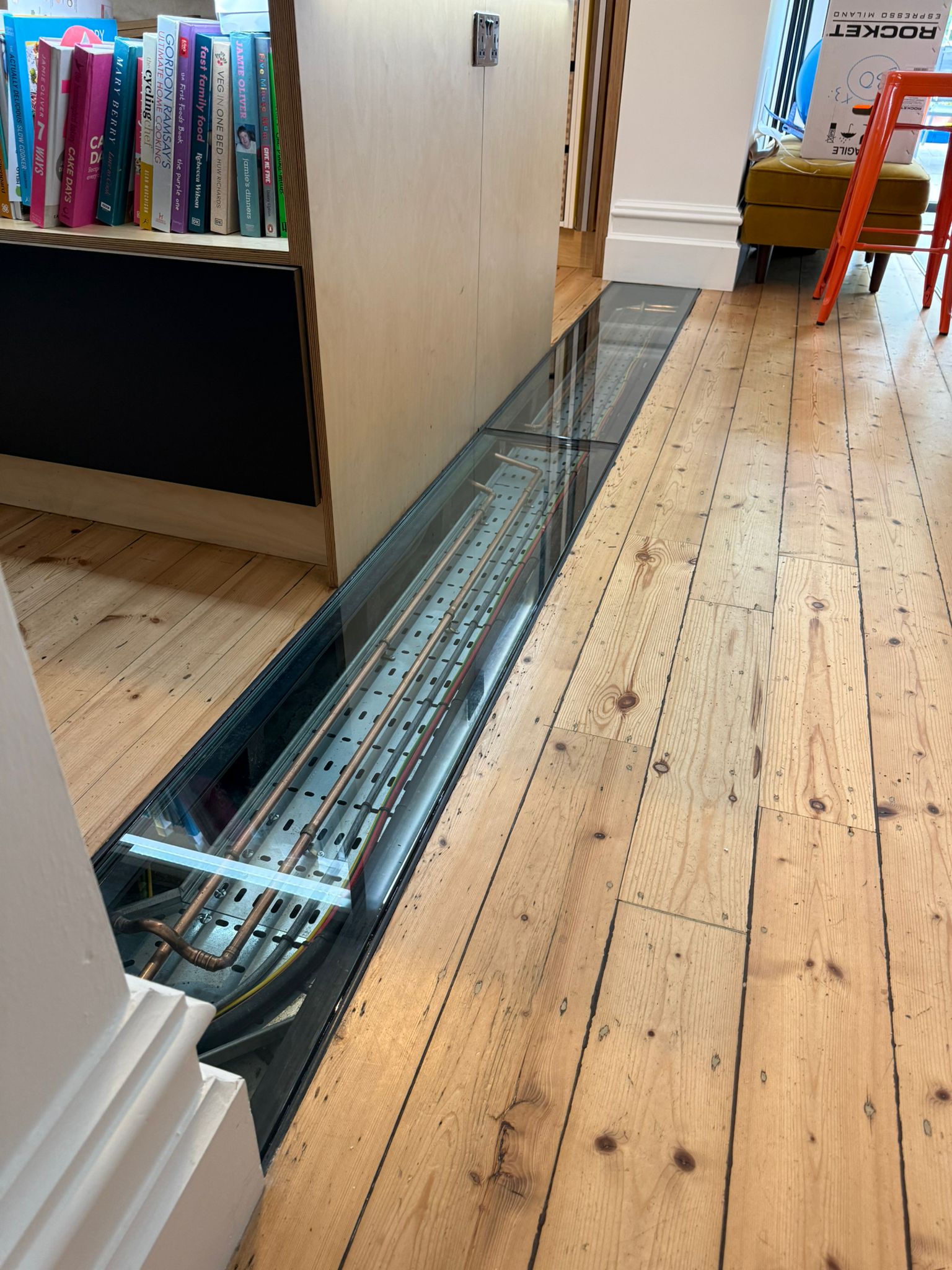 walk on floor glass feature kitchen newcastle