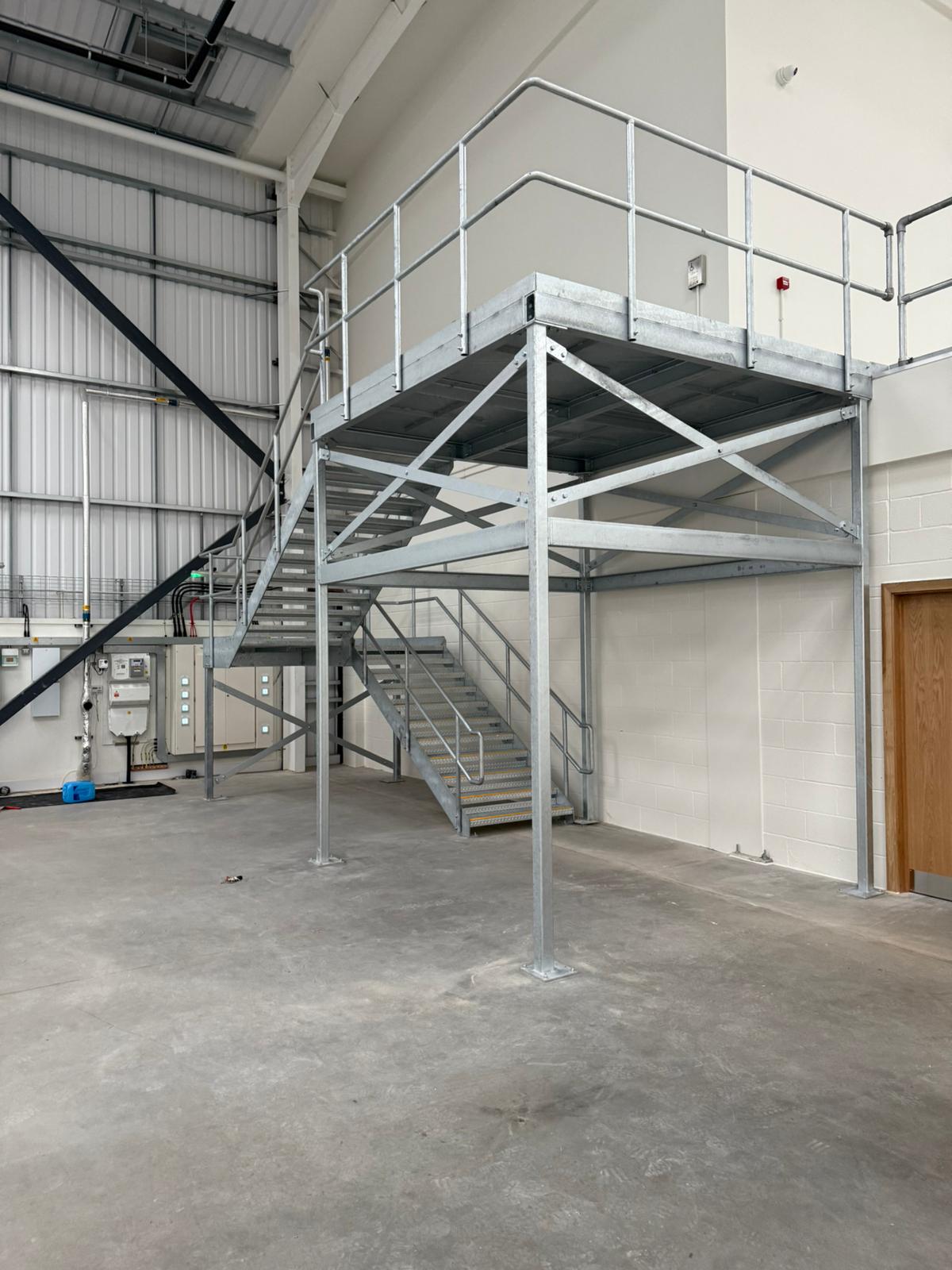 cross braced galvanized steel staircase