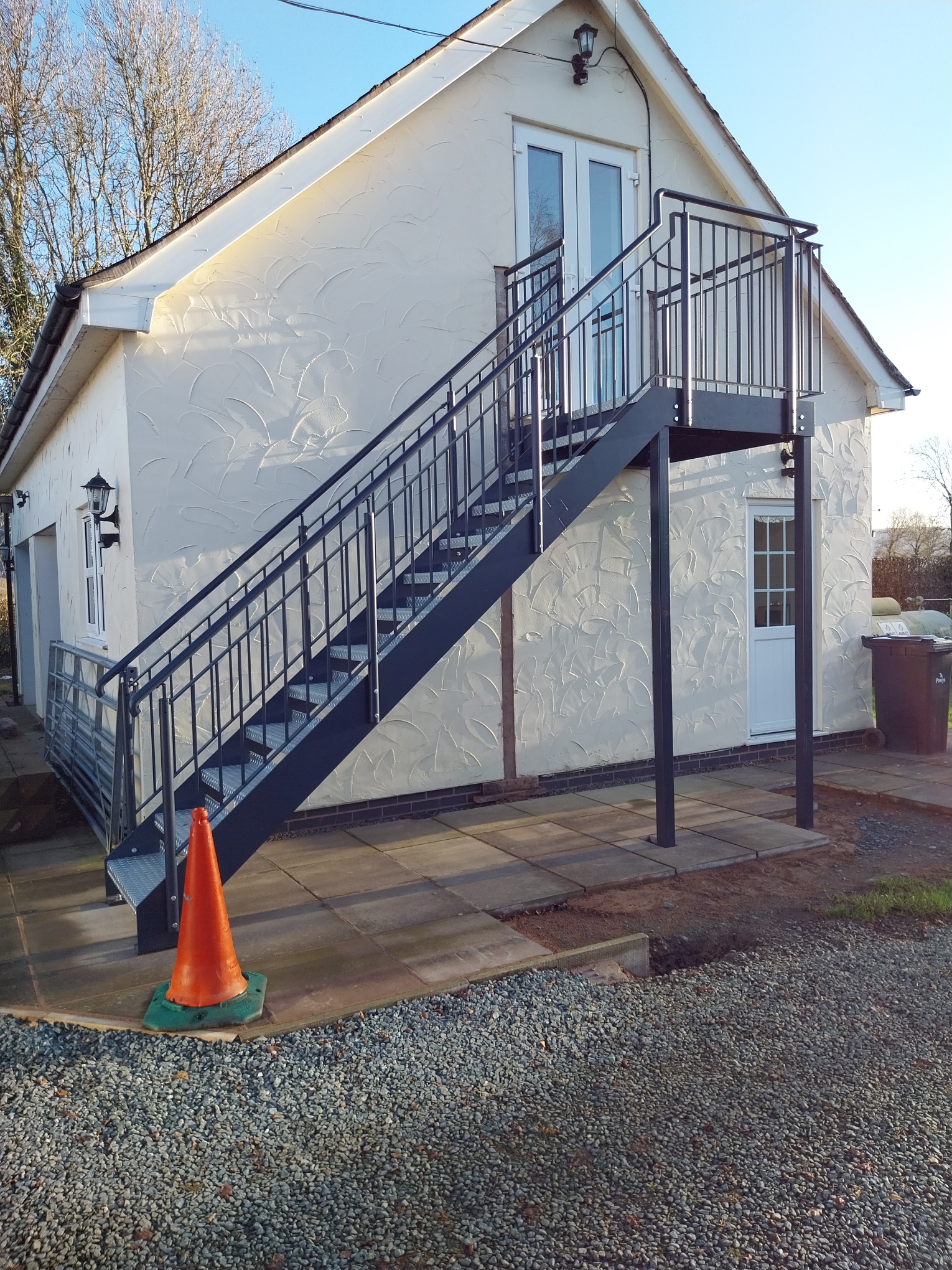 Galvanized & Powdercoated External Access Staircase Wales